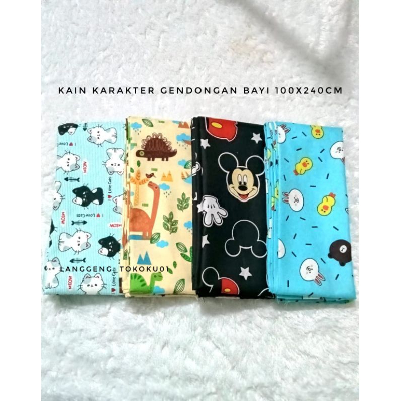 Gendongan Bayi/Gendongan Kain Bayi/Gendongan Kain Karakter/Cukin Karakter/Jarik Modern 100x240cm