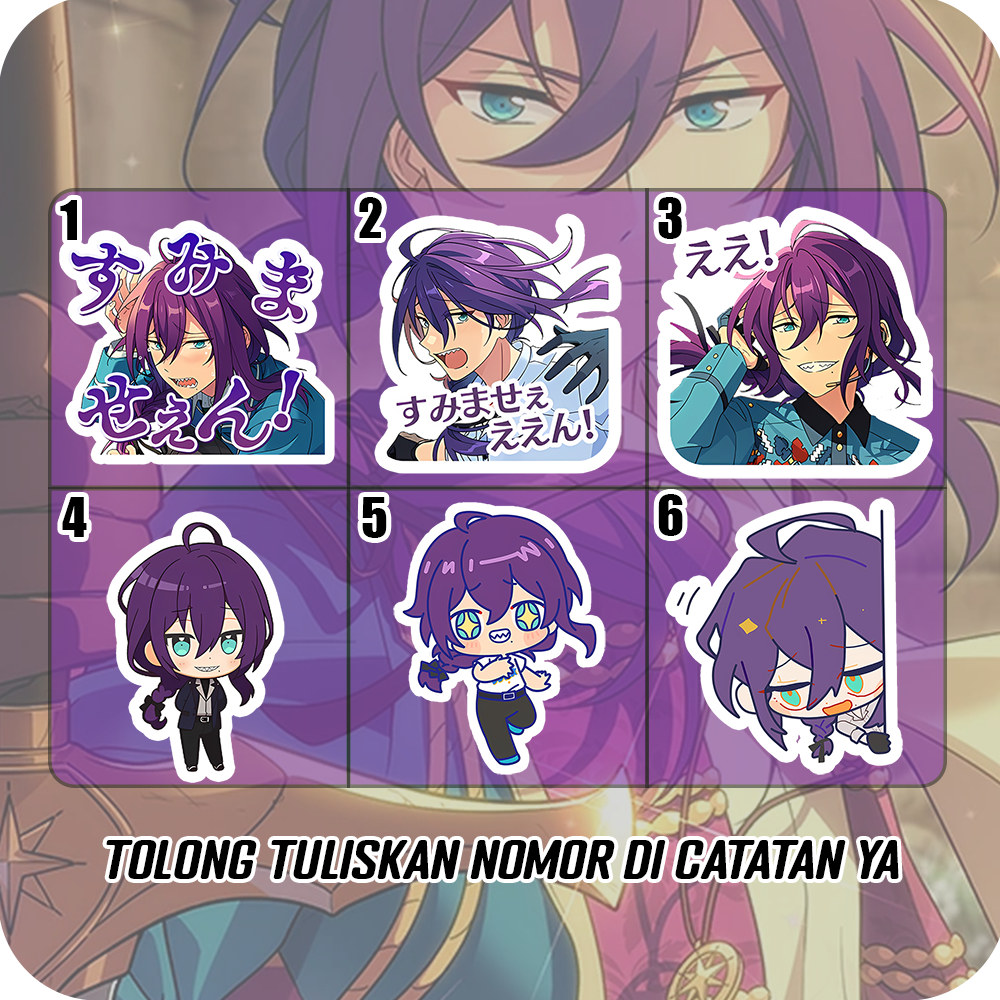 Stiker Glossy Ayase Mayoi Ensemble Stars, Sticker Anti Air Waterproof Untuk Di HP, Laptop, Motor, He