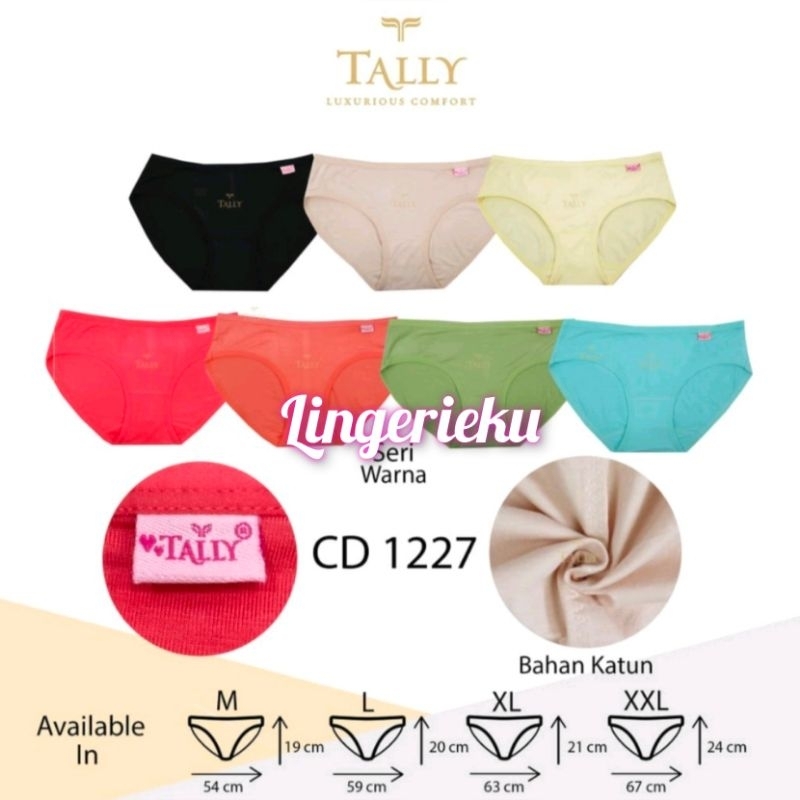 Tally 1227 CD Celana Dalam Wanita Bahan Katun Fit To M-XXL TALLY