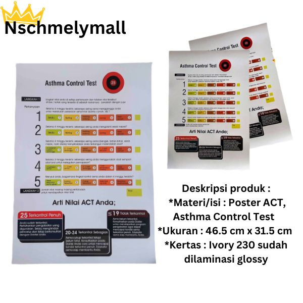 

MURCE !! Poster Asthma Control Test Kertas Tebal Glossy / Poster Asma Kontrol Tes / Poster ACT / Asma Kontrol Test