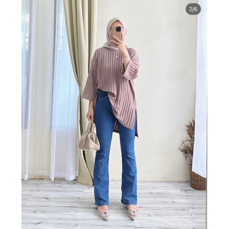 atasan oversize kaos knit kaos jumbo atasan wanita jumbo