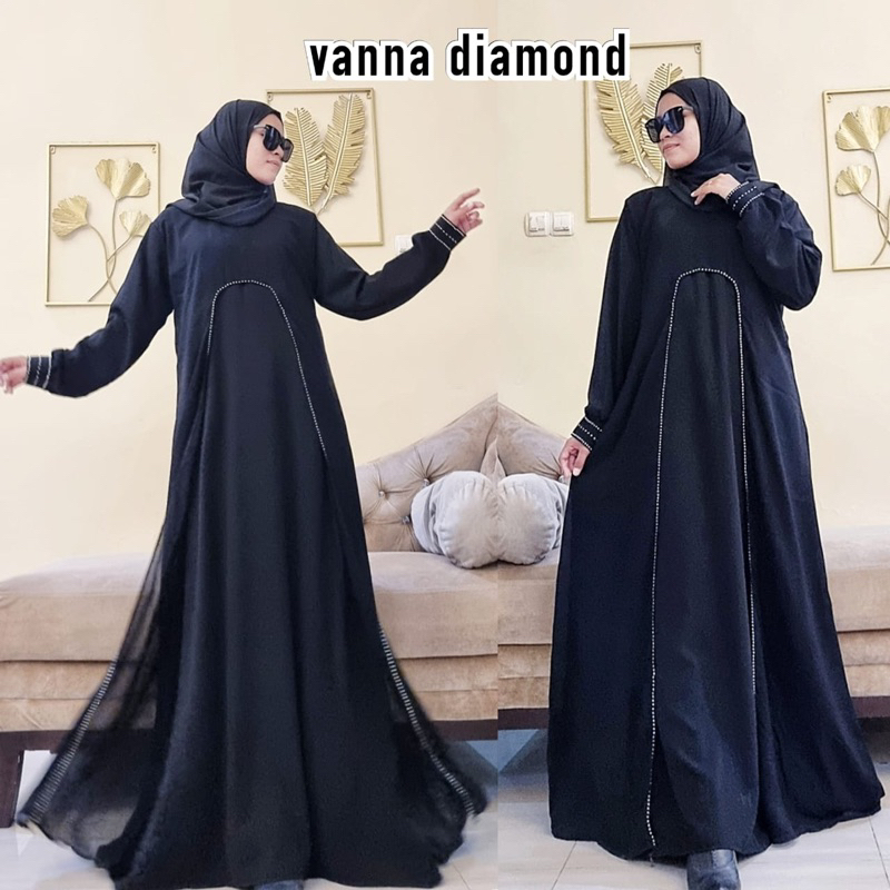 abaya vanna dimaond premium jetblack sifon saudi