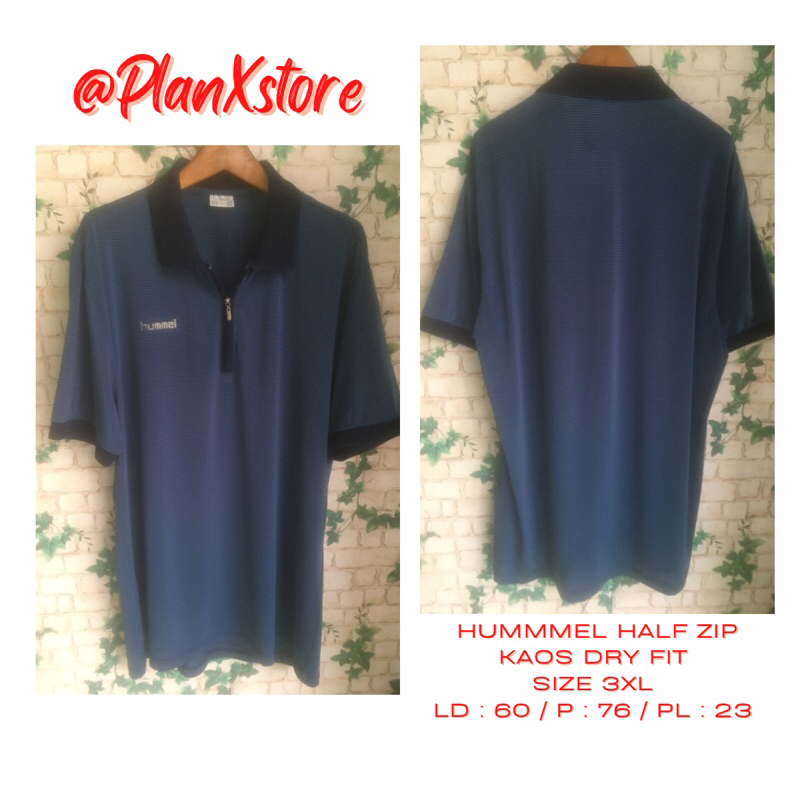 HUMMEL KAOS POLO DRY FIT HALF ZIPER PRELOVED TERJANGKAU