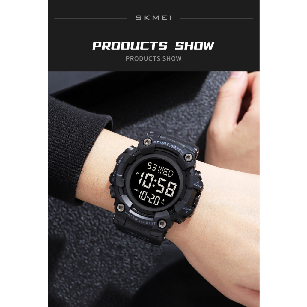 SKMEI 1968 Jam Tangan Pria Digital Dual Time Sport Watch Anti Air Tali Rubber