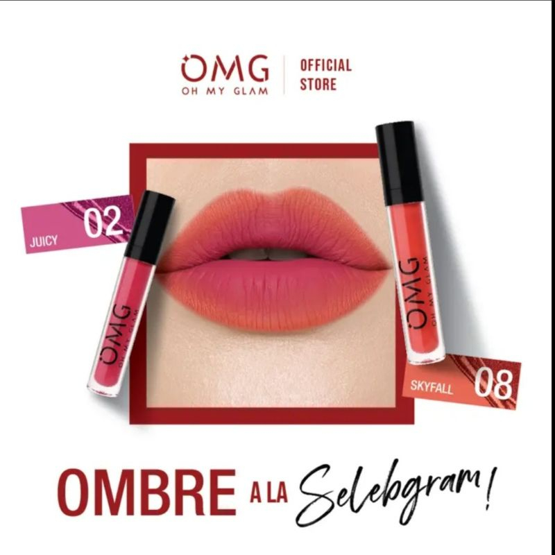 Paket Ombre Lips OMG | Lipcream OMG Ombre Coffee Edition| Lipcream OMG | Ombre OMG Lip Cream | Ombre Lips-Ombre 08+02