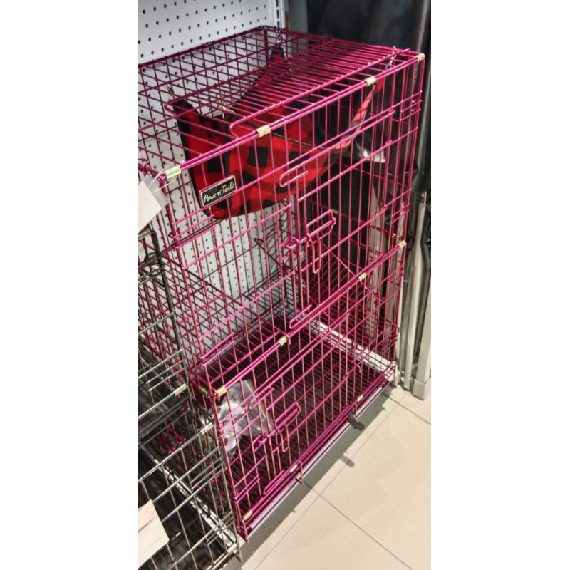 PAWS N TAIL Kandang Hewan Peliharaan 61.2x44.1x102cm/Cat Cage Red