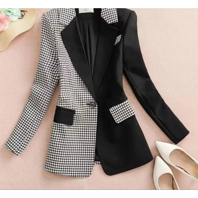 two tone tag blazer