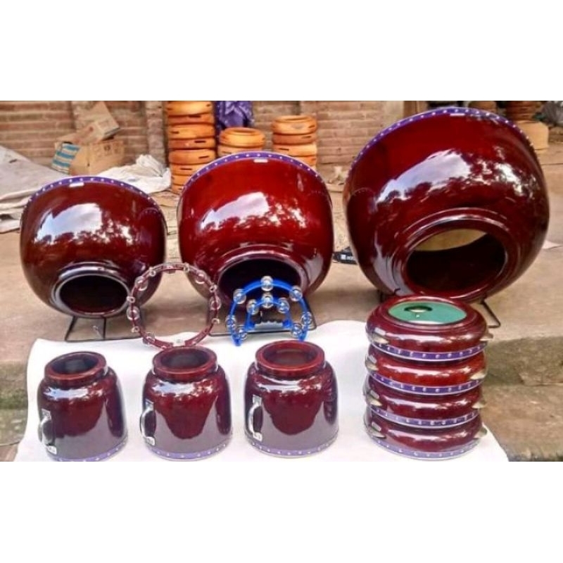 PAKET LENGKAP REBANA HADROH BAS KULIT STAND