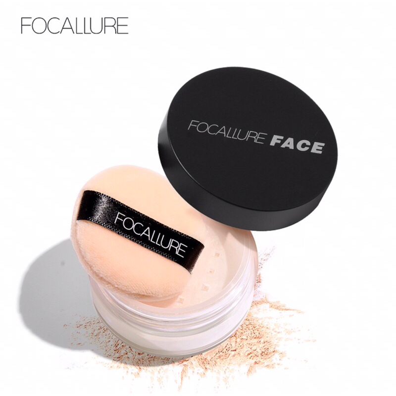 FOCALLURE Waterproof Bedak Tabur Natural Compact Powder Loose Powder Face Makeup