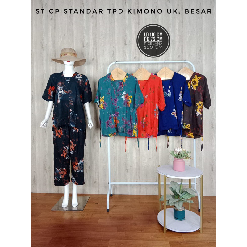SETELAN CP STANDAR TANGAN PENDEK ASMAHAN KERAH V KIMONO