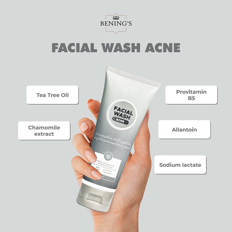 Facial Wash Acne Bening's Clinic Skincare Dr. Oky Pratama Ori