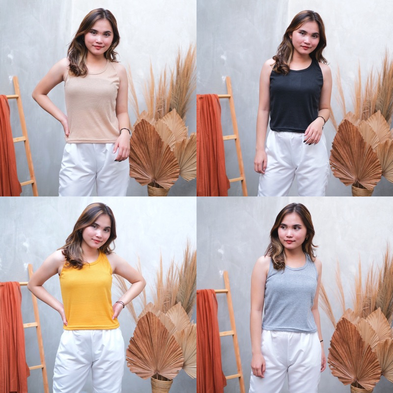 GRATIS ONGKIR JAMIN BAHAN TEBAL{instant Cod medan termurah} SUPER BEST SELLER BAHAN BAGUS Agnes Ribbed Tanktop RIB