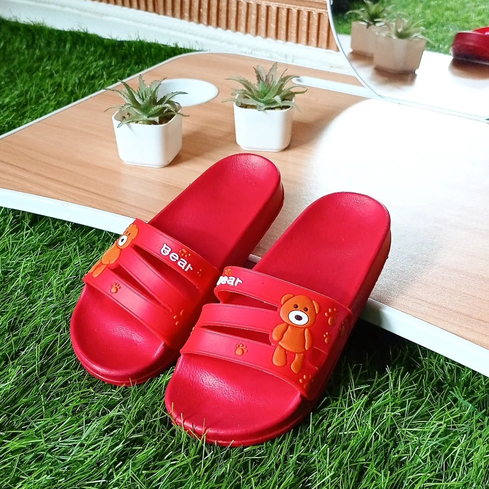 Sandal selop anak / sandal anak karet jelly karakter bear lucu terbaru