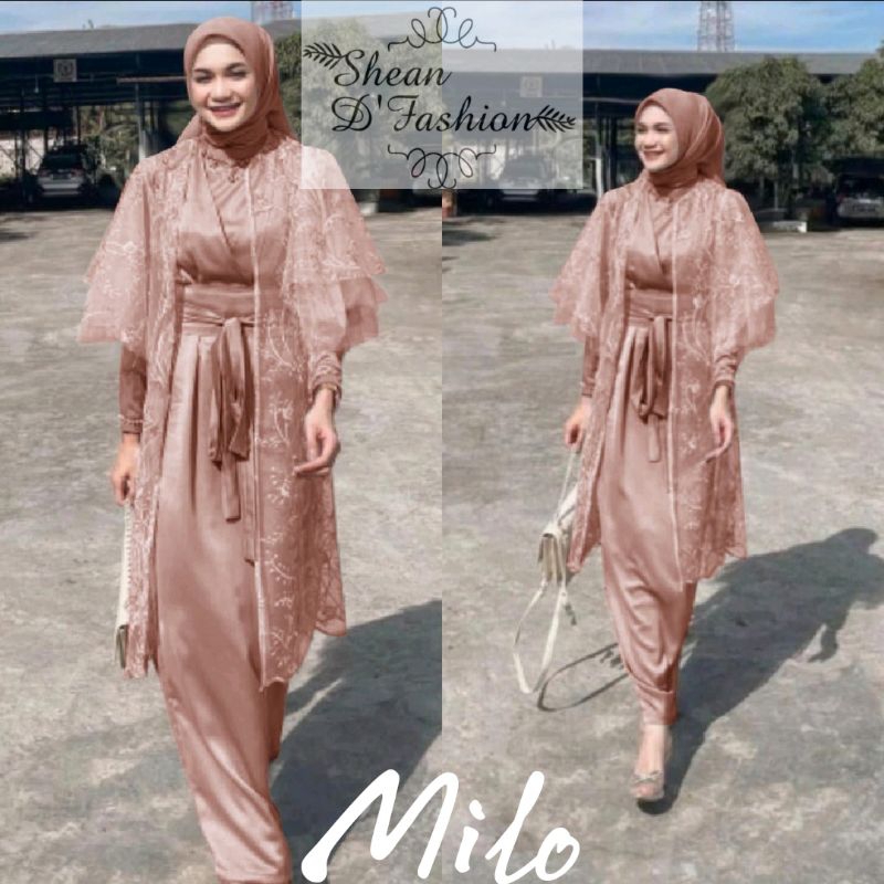 LUCIANA DRESS | TERMURAHH GAMIS BRUKAT/TILE MODERN. + OUTER TILE/BRUKAT