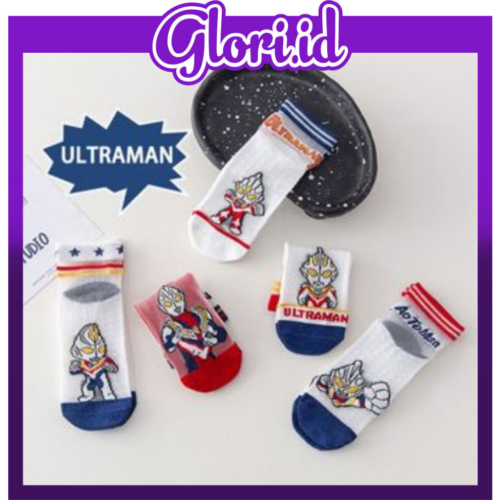 GLORI.ID Kaos Kaki Anak Motif Ultraman Transparan Kaus Kaki Bayi Lucu KK045