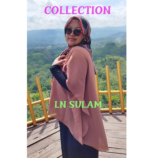 Outer Nazma Batwing Long Outer Perlengkapan Stelan Baju Pakaian Atasan Wanita Rompi Polos Perempuan Baju Kalong/Keleleawar Santai dan baju lebaran kondangan model motif Terbaru baju lebaran stelan kaftan