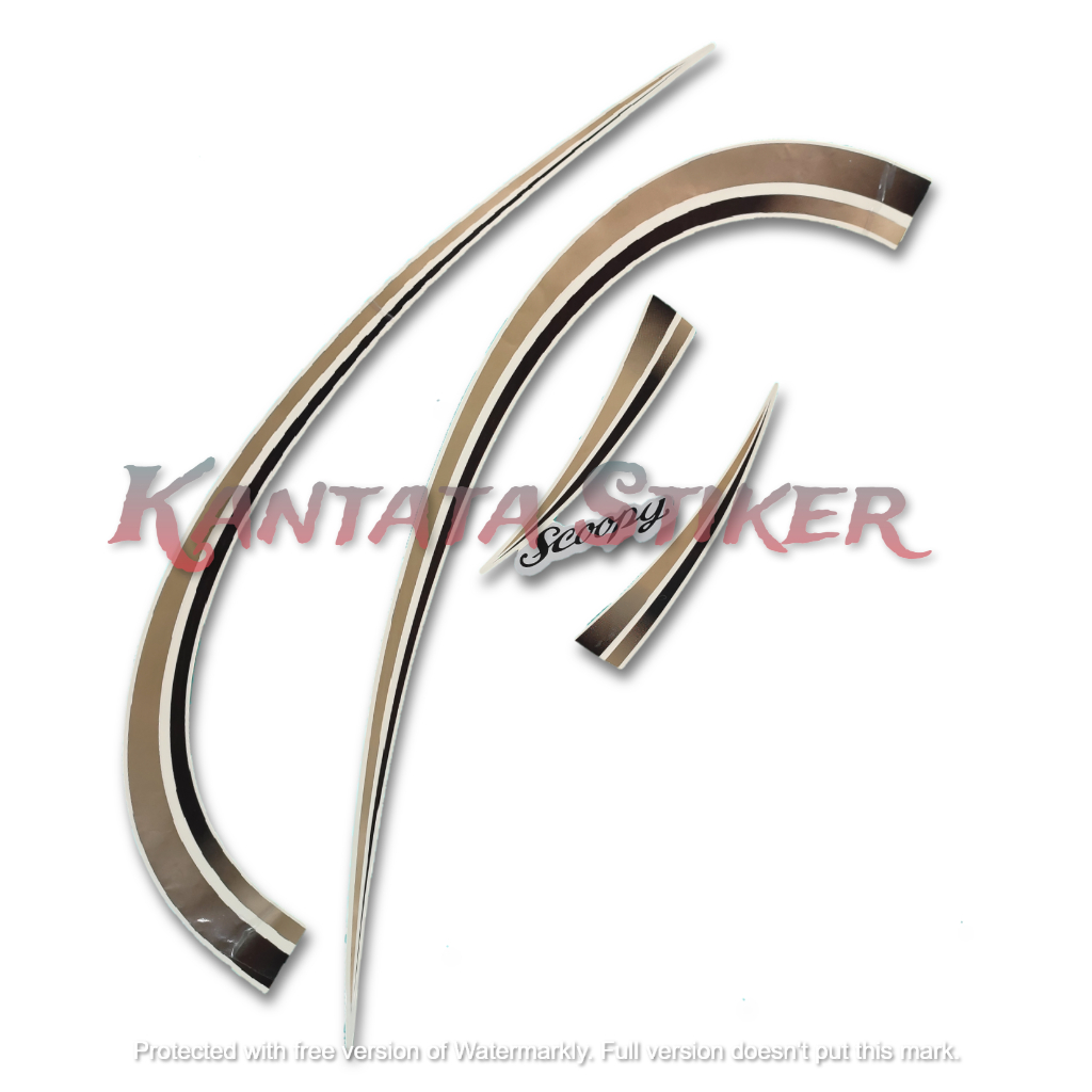 STIKER STRIPING LIS LES BODY MOTOR SCOOPY 2012 KARBU PUTIH STANDAR FULL SET