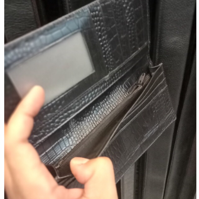 dompet kulit asli bekualitas lokal motif cetak kulit buaya ukuran panjang logo #dompet #dompetpanjang #dompetkeren