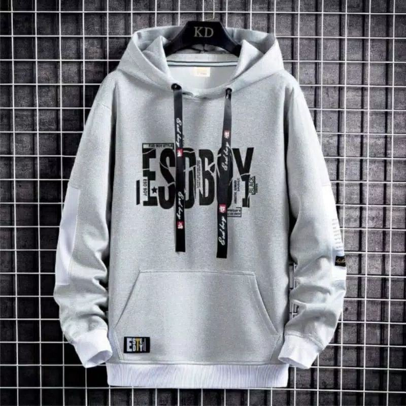 Cod Jaket Sweater Hoodie Distro Pria Sweeter Hudy NY Laki Laki Sweter Hudie Putih Cowok Suiter Hody Cowo Sewiter Hudie Keren Suwiter Switer Hody Keren Terbaru Remaja Dewasa Kekinian-ESOBOY ABU