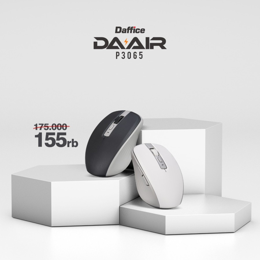 Mouse Digital Alliance Mouse DA AIR P3065 Mini Ergonomic Wireless Dual Mode Bluetooth dan Usb