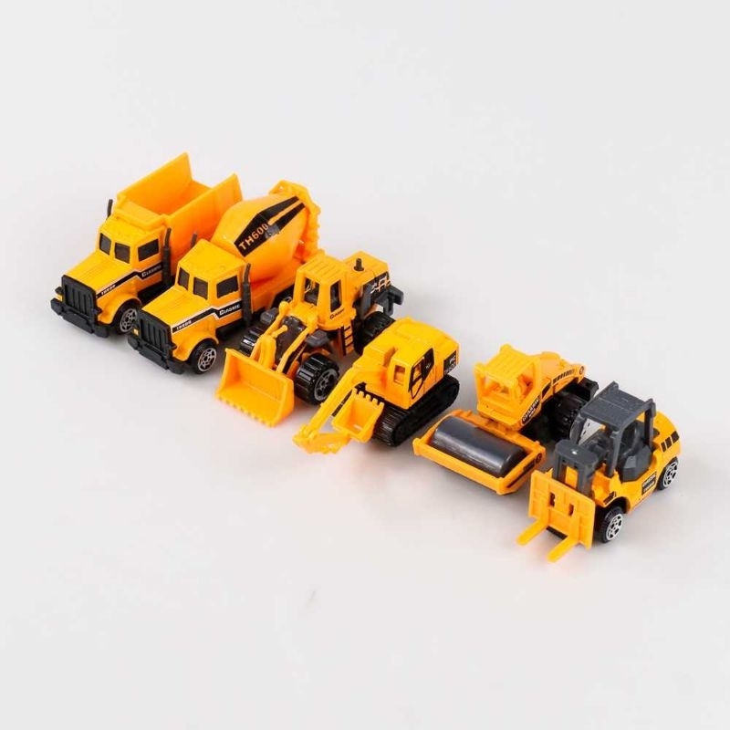 Mainan Mobil-Mobilan Truk Construction Diecast 6 PCS - TH735 Kado Hadiah Present Souvenir Anak