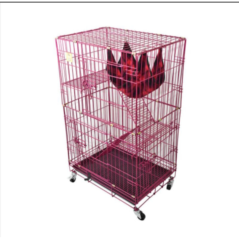 PAWS N TAIL Kandang Hewan Peliharaan 61.2x44.1x102cm/Cat Cage Red