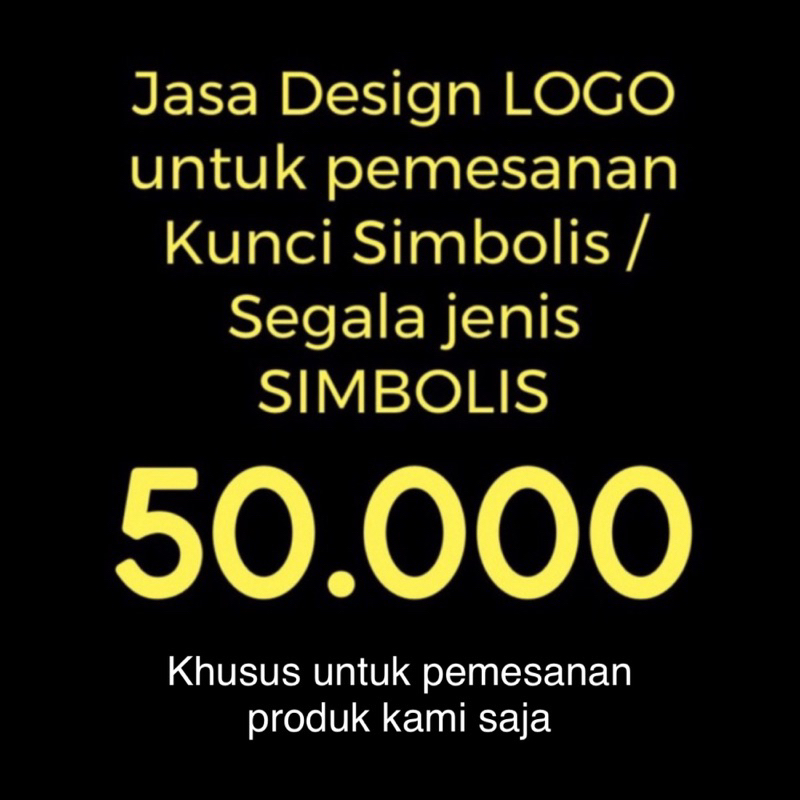 Penambahan biaya jasa disain design edit logo tulisan kunci simbolis