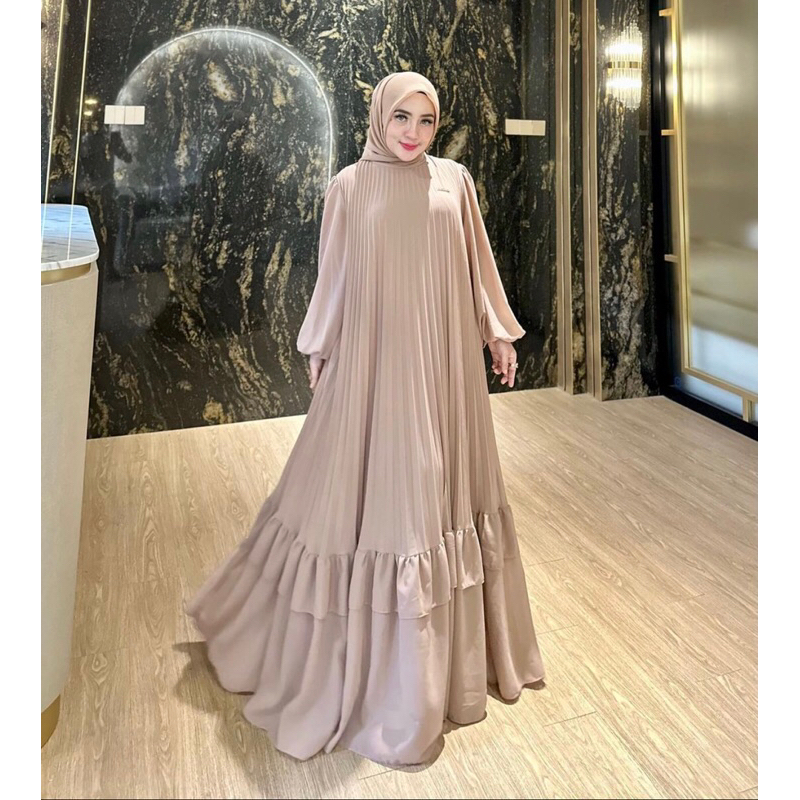 GAMIS PLISKET JUMBO MODEL KE 2 BY SHELLASAUKIA ORIGINAL