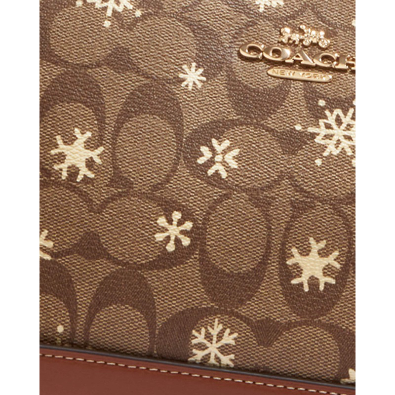 Coach Clara Shoulder Bag In Signature Canvas With Snowflake Print (CE586)