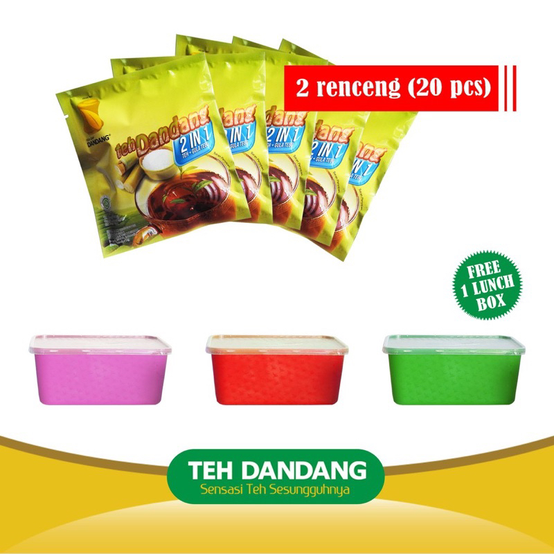 Teh dandang celup 2in1 free lunch box sudah dengan gula