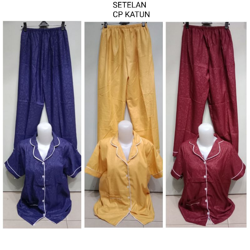 Setelan tidur katun CP / Setelan tidur CP / setelan tidur polos / setelan tidur karakter / baju tidur katun