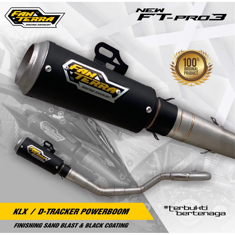 Knalpot FANTERRA KLX • D-Tracker • CRF Leher Atas Powerboom • BLACK Series