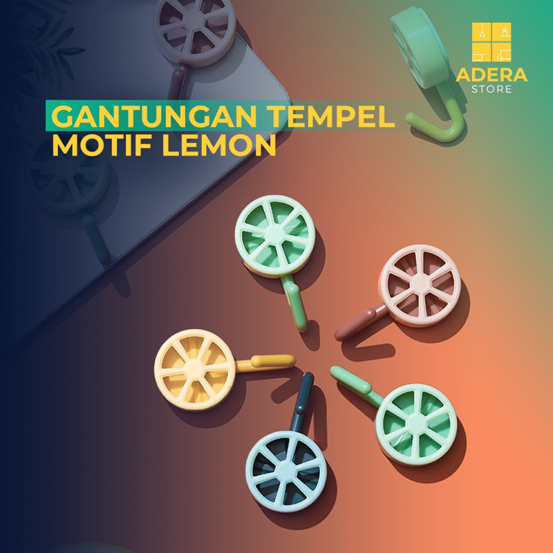 Gantungan hook tempel dinding tembok motif lemon
