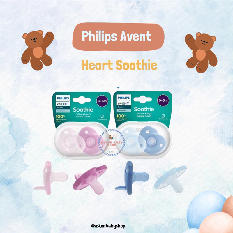 Philips Avent Soother Heart Soothie Heart Pacifier Curved Kompeng Bayi Empeng Bayi