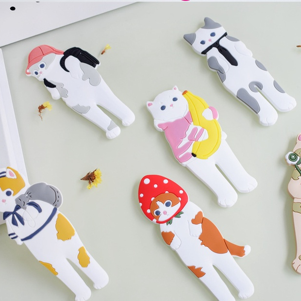 MCAT Gantungan Lucu Magnet Bentuk Kucing Berjalan Bentuk Dekorasi Kulkas Magnetic Fridge Hook Hanger Bentuk Motif Kucing Cat Cute Lucu Cantolan Perekat Besi Rak