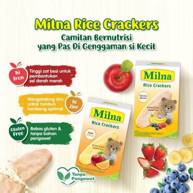 MILNA RICE CRACKERS 20gr / CRAKERS BAYI / SNACK MPASI / KERUPUK BAYI / MILNA KERUPUK / SNACK MILNA