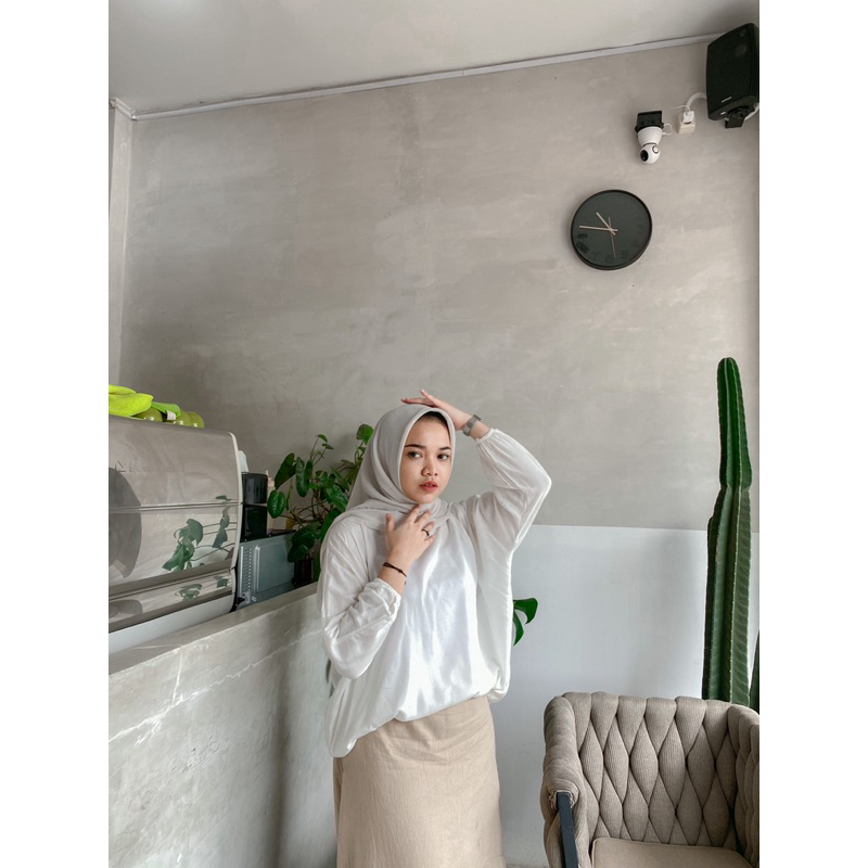 Binar Basic Blouse Polos / Blouse Putih / Blouse Polos / Blouse Polos Wanita / Blouse Putih Polos / Blouse Hitam - Baju Putih Atasan Wanita Blouse - Blouse Hitam Wanita - Blouse Hitam Polos