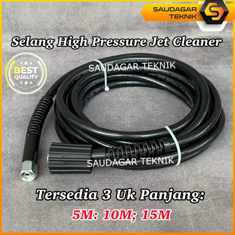 Selang Jet Cleaner 5 Meter 10 Meter 15 Meter Hose High Pressure Mesin Steam Cuci Mobil Motor Support Lakoni