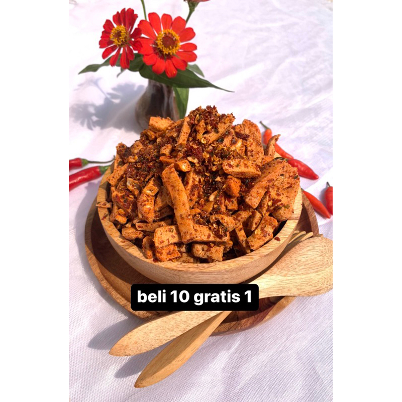 

BASRENG PEDAS DAUN JERUK 100gr baso goreng-basreng