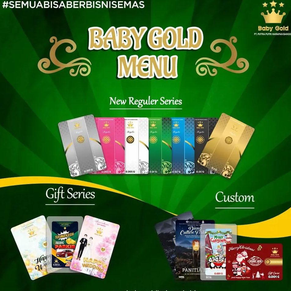 Baby Gold 0,5 Gram Emas Murni 24 Karat Asli Original Bersertifikat Resmi Nasional