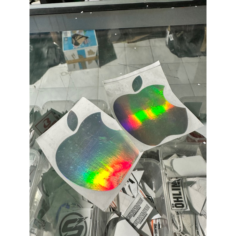 

stiker apple hologram