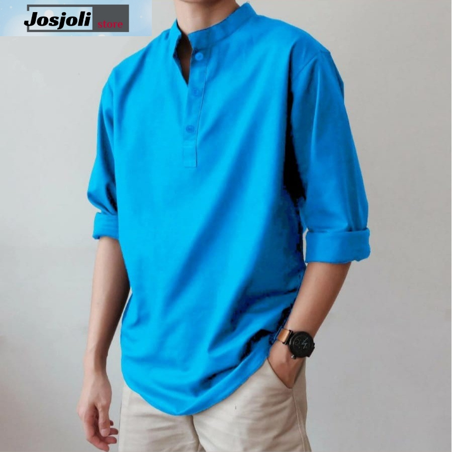 JOSJOLI_STORE/Baju Koko Malik/Baju Koko Pria Dewasa Lengan Panjang/Size M,L,XL