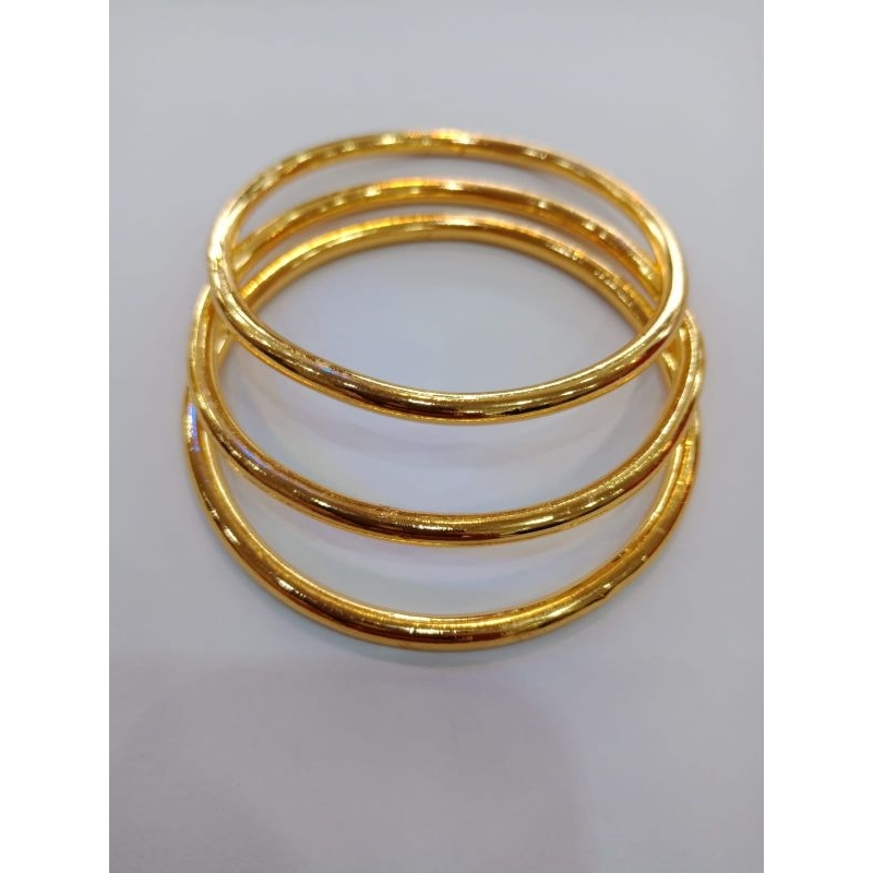 Gelang Keroncong Set 3 Polos Lapis Mas Krum
