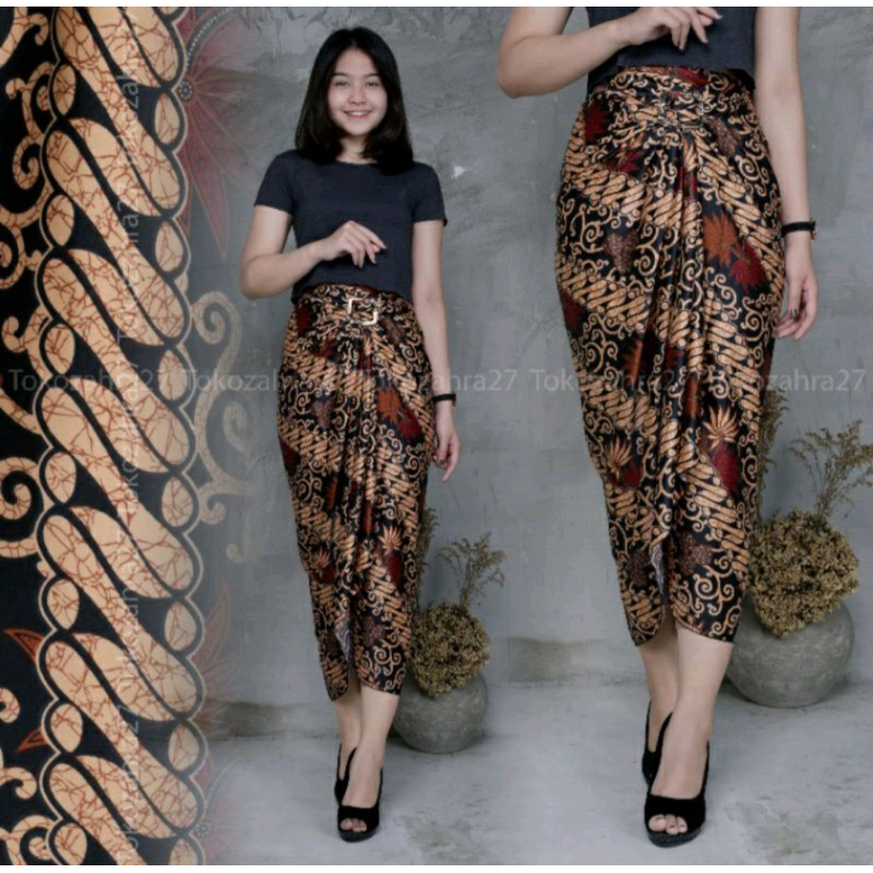 (50 Motif) Rok Lilit Batik Bawahan Kebaya Modern Rok Serut Batik Free Ring Kain Batik Floral Batik Couple Pasangan