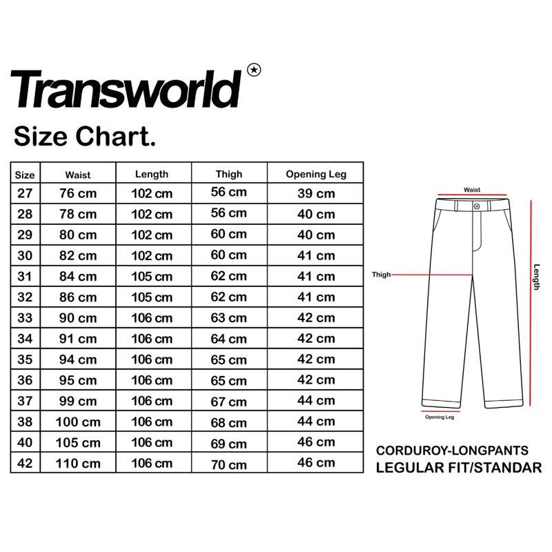 Transworld Celana Corduroy Panjang Legular Fit Cream