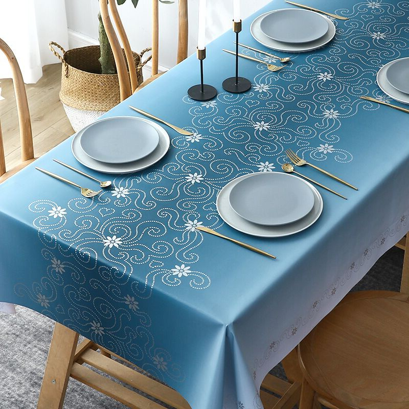 Taplak Meja Makan Ruang Tamu Aesthetic Premium 140x180cm Alas Meja Sultan Elegan Anti Air Ukuran Lebih Besar Dan Tebal PVC Waterproof Table Cloth