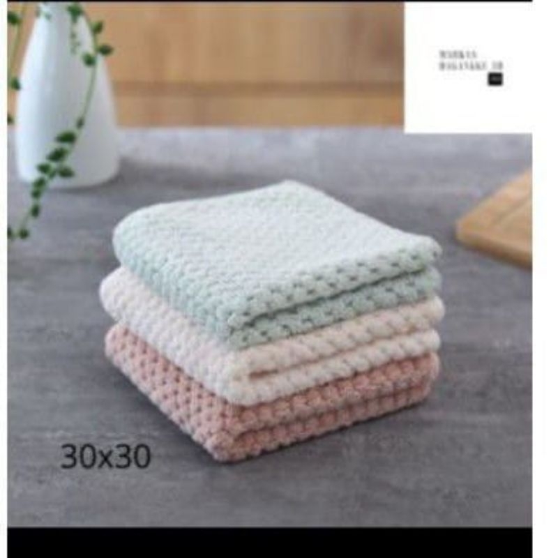 3PC Kain Lap Microfiber Daya Serap Tinggi Lap Piring makan perabot Kamar mandi Dapur Modern Murah /Kain Serbet Dapur