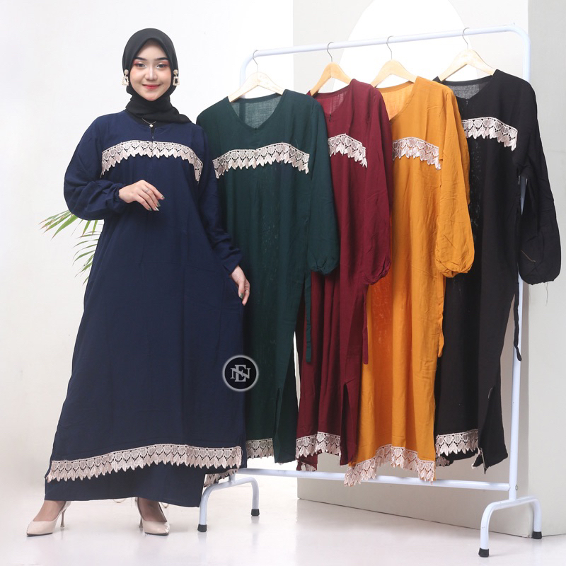 [BISA COD] One Set Long Tunik Polos Setelan Rayon | Set Wanita | Setelan Tunik Wanita Oneset