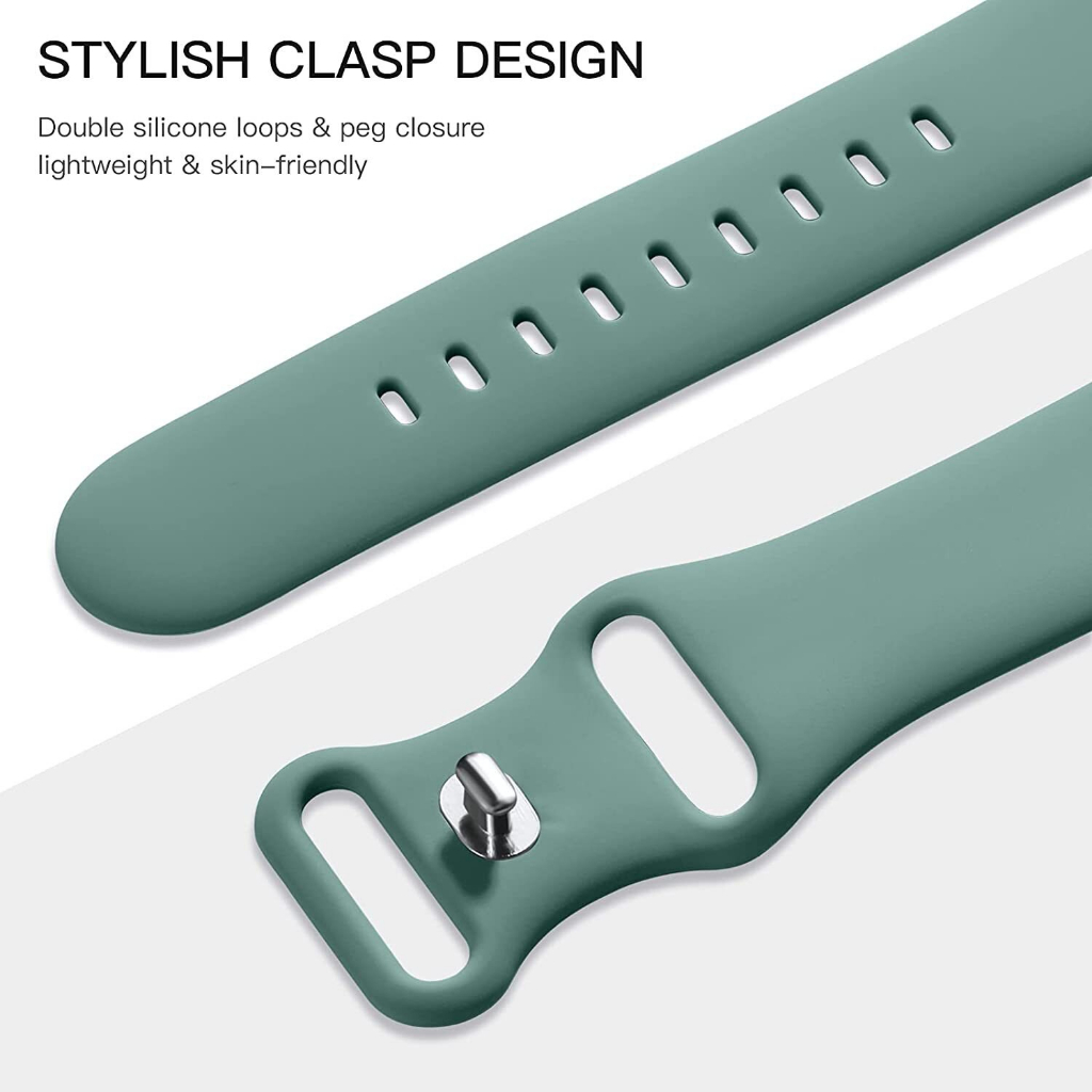 Strap Apple Watch 1 2 3 4 5 6 7 8 9 SE Ultra 2022 2 2023 Soft Silicone iWatch Sport Band 38mm 40mm 41mm 42mm 44mm 45mm 49mm Tali Silikon Smartwatch Double Buckle