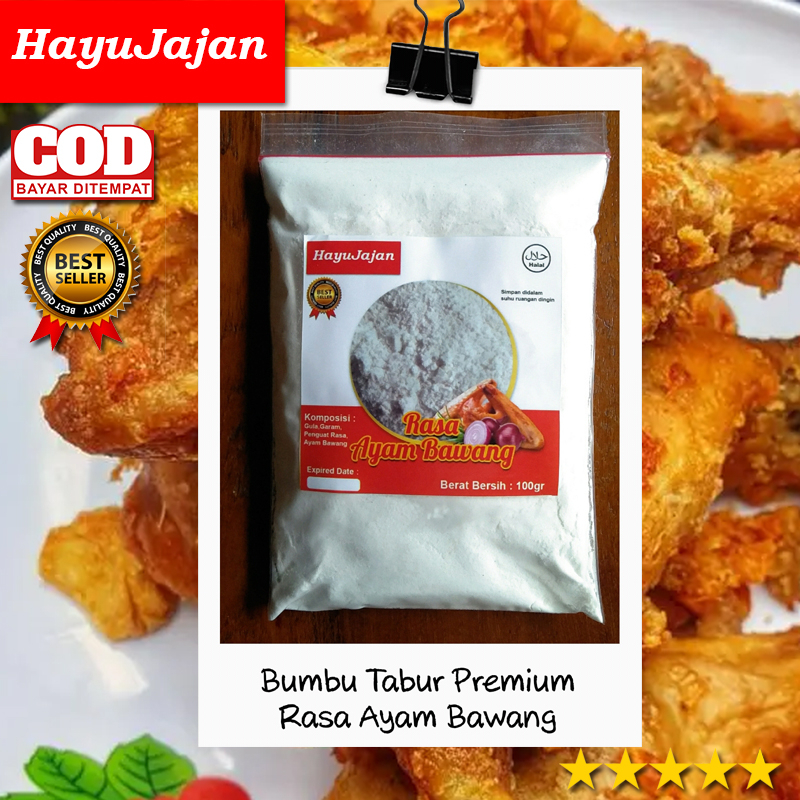 

BUMBU TABUR PREMIUM RASA AYAM BAWANG / BUMBU KERIPIK, JAMUR CRISPY, TAHU WALIK, CIMOL, TELUR GULUNG, POP CORN, BAKSO, / KEMASAN 100 gr /